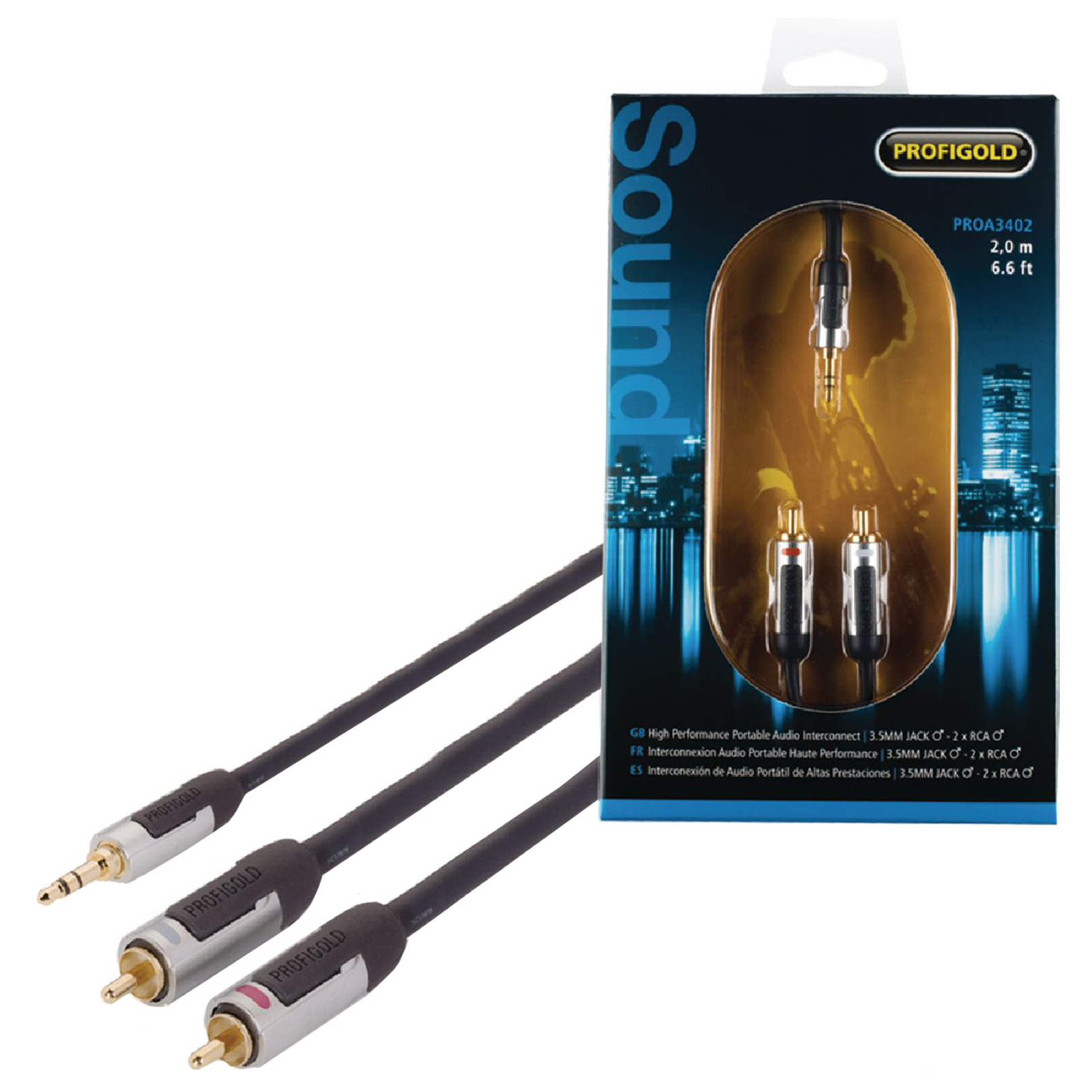 Buy PROFIGOLD PROA3402 3.5mm Stereo to RCA 2 Meter Audio Cable (IAT 